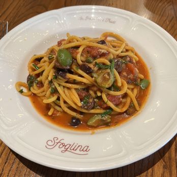Sfoglina Van Ness - Spicy Spaghetti Puttanesca - Italian Near Me - Washington, DC, District of Columbia Sfoglina Van Ness - Spicy Spaghetti Puttanesca - Italian Near Me - Washington, DC, District of Columbia