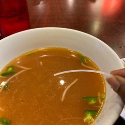The soup was good and then I found this hard plastic in my noodles. I dunno how that could of happened. The soup was good and then I found this hard plastic in my noodles. I dunno how that could of happened.