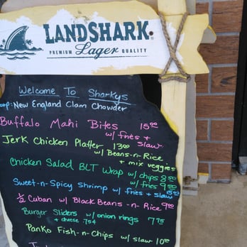 Sharky's - Sign with extra menu options - American Near Me - Fort Pierce, Florida Sharky's - Sign with extra menu options - American Near Me - Fort Pierce, Florida