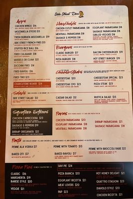 Menu photo 4 Side Street Dive Patchogue, NY