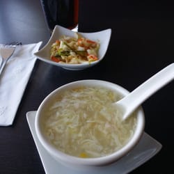 Dan's Kitchen Chinese Cuisine - The salad appetizer is a bit spicy but really good. The corn egg soup comes with bits of chicken absolutely amazing.