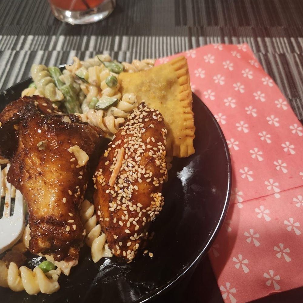 KBARR - The wings I loved, a beef empanada and pasta salad - New American Near Me - Hartford, Connecticut KBARR - The wings I loved, a beef empanada and pasta salad - New American Near Me - Hartford, Connecticut