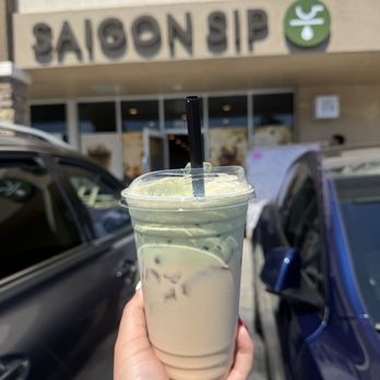 Saigon Sip - Lotus Milk Tea W. Pitaschio Cheese (Discount) - Coffee & Tea Near Me - San Jose, California Saigon Sip - Lotus Milk Tea W. Pitaschio Cheese (Discount) - Coffee & Tea Near Me - San Jose, California