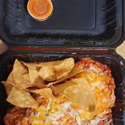 Pepes Finest Mexican Food - Shredded beef burrito wet with red enchilada sauce (no beans, no guacamole)