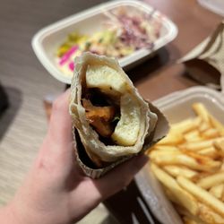 Comptoir Libanais - Halloumi wrap - huge piece of halloumi