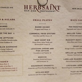 Herbsaint - Menu 1 - French Near Me - New Orleans, Louisiana Herbsaint - Menu 1 - French Near Me - New Orleans, Louisiana