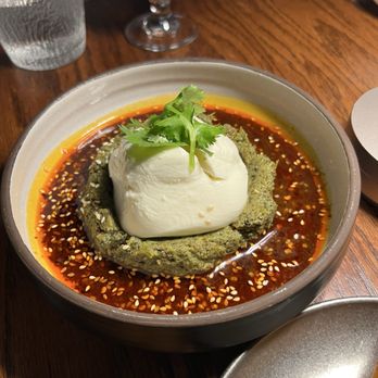 By Antidote - 1. Century Egg with Burrata Cheese - Szechuan Near Me - New York, New York By Antidote - 1. Century Egg with Burrata Cheese - Szechuan Near Me - New York, New York