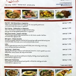 Bali Indonesia - Menu