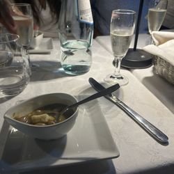La Taverna - Complimentary soup and Prosecco.