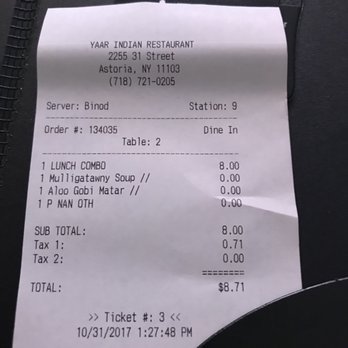 Yaar Indian Restaurant - Great meal and I have leftovers :) - Indian Near Me - Astoria, New York Yaar Indian Restaurant - Great meal and I have leftovers :) - Indian Near Me - Astoria, New York