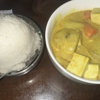 Thai Orchid - Yellow curry soft tofu + side of white rice - Thai Near Me - Campbell, California