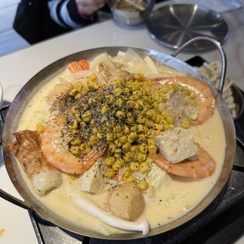 Mabu Generation - H06. Milk & Cheese Based Seafood Hot Pot Served W/ Udon - Asian Fusion Near Me - Chicago, Illinois Mabu Generation - H06. Milk & Cheese Based Seafood Hot Pot Served W/ Udon - Asian Fusion Near Me - Chicago, Illinois