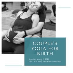 Serenity Birth Doula Services - Couple's Yoga for Birth, partner yoga for pregnant couples.