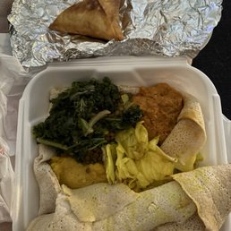 Veggie combo and Sambussa Veggie combo and Sambussa