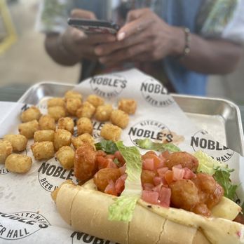 Noble's Kitchen & Beer Hall - Buffalo Cauliflower Sub w| Crispy Tater Tots - Really good! - Beer Bar Near Me - Nashville, Tennessee Noble's Kitchen & Beer Hall - Buffalo Cauliflower Sub w| Crispy Tater Tots - Really good! - Beer Bar Near Me - Nashville, Tennessee