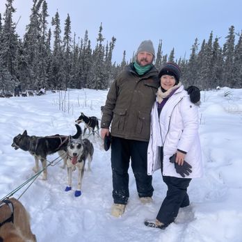 Black Spruce Dog Sledding - Stopping on the ride for a photo opp - Sledding Near Me - Fairbanks, Alaska