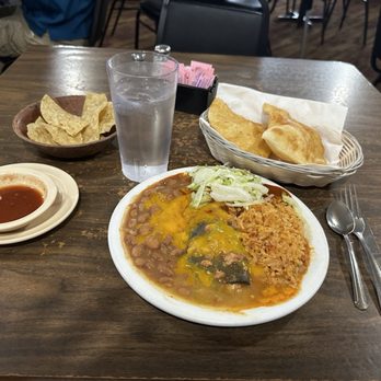 Padilla's Mexican Kitchen - Enchilada Dinner with blue corn tortilla - New Mexican Cuisine Near Me - Albuquerque, New Mexico