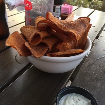Sunset Pointe - Sweet potato chips with creole mustard aioli!  Yummy!! - Bars Near Me - Fairhope, Alabama