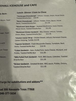 Menu photo 6 Whitehall Icehouse & Cafe Navasota, TX Menu photo 6 Whitehall Icehouse & Cafe Navasota, TX