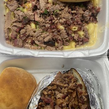 Lico's Bar-B-Que Smokehouse - Loaded Mac and cheese with brisket  Loaded baked potato with brisket. - Barbeque Near Me - Rowlett, Texas