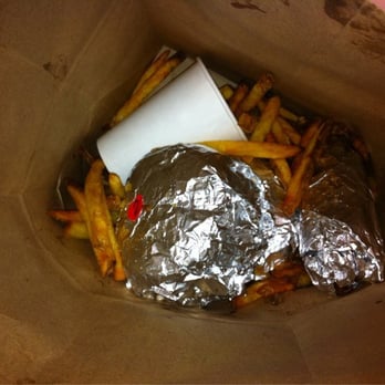 Five Guys - This is how the bag looked as the clerk handed it to me - Burgers Near Me - Huntington Beach, California