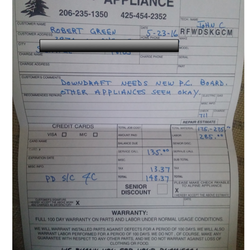 Alpine Appliance Repair - Bid from John that was mentioned in my review.
