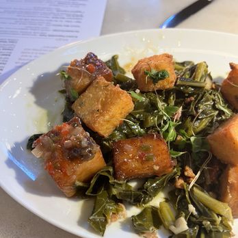 Saints + Council - Pork belly, collards, polenta bites - Breakfast & Brunch Near Me - Atlanta, Georgia Saints + Council - Pork belly, collards, polenta bites - Breakfast & Brunch Near Me - Atlanta, Georgia