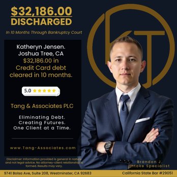 Tang & Associates - Experienced bankruptcy law firm in Alhambra, CA providing lien lawyer and debt settlement attorney services near your area. - Bankruptcy Law Near Me - Alhambra, California Tang & Associates - Experienced bankruptcy law firm in Alhambra, CA providing lien lawyer and debt settlement attorney services near your area. - Bankruptcy Law Near Me - Alhambra, California