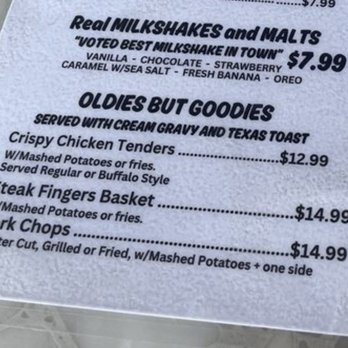 Chip's Old Fashioned Hamburgers - Milkshake and baskets menu - Fish & Chips Near Me - Plano, Texas