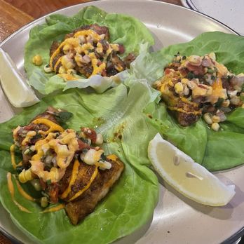 Clear Sky Cafe - Blackened Grouper Lettuce Wraps - New American Near Me - Clearwater, Florida