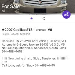 Kelli's Auto Sales - Their ad showing the timing chain replacement