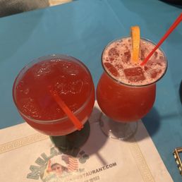 Strawberry margarita and rum punch I believe Strawberry margarita and rum punch I believe