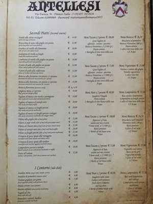 Menu photo 4 Trattoria Antellesi Florence, FI Menu photo 4 Trattoria Antellesi Florence, FI