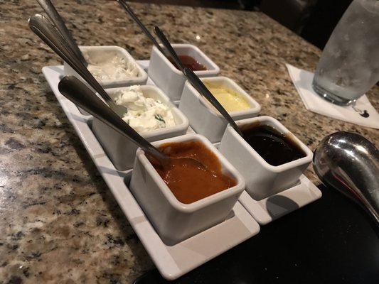 Photo of The Melting Pot - Dayton, OH, US. Sauces for main course. Teriyaki was the best.