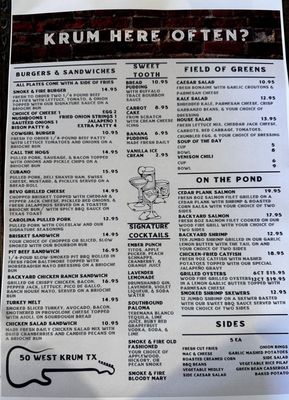 Menu photo 1 Smoke & Fire Krum, TX
