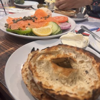 Roasters 'N Toasters - Pinecrest - Double nova, single whitefish salad bagel plattter. - Bagels Near Me - Miami, Florida