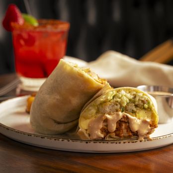 Brightside California Kitchen - Southern Breakfast Burrito and Strawberry Margarita - Cocktail Bars Near Me - Santa Monica, California Brightside California Kitchen - Southern Breakfast Burrito and Strawberry Margarita - Cocktail Bars Near Me - Santa Monica, California