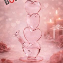 Angies Boutique - MJ Arsenal Evermore Valentine's Day bubbler at Angies Boutique. Heart-stack glass design, limited edition piece perfect for gifting.