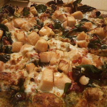 Zzeeks Pizza - Chicken pesto pizza. The crust is so amazing and crispy. - Chicken Wings Near Me - Chandler, Arizona Zzeeks Pizza - Chicken pesto pizza. The crust is so amazing and crispy. - Chicken Wings Near Me - Chandler, Arizona