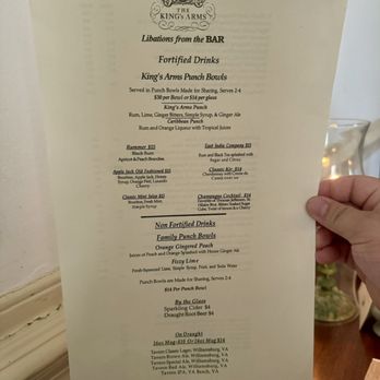 King's Arms Tavern - Drinks menu - Southern Near Me - Williamsburg, Virginia King's Arms Tavern - Drinks menu - Southern Near Me - Williamsburg, Virginia
