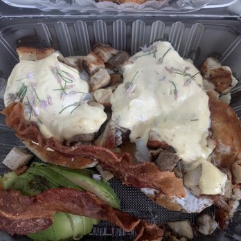 Libelula - Eggs Benedict with added bacon and avocado - Breakfast & Brunch Near Me - Fresno, California Libelula - Eggs Benedict with added bacon and avocado - Breakfast & Brunch Near Me - Fresno, California