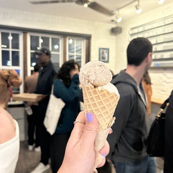 Mount Desert Island Ice Cream - Cinnamon Cardamom Ice Cream waffle cone Beorn's Honey Spice Cake Ice Cream - Coffee & Tea Near Me - Washington, DC, District of Columbia