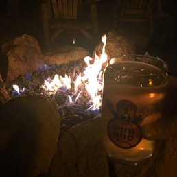 Fireside beer, perfect night to relax outside with a mango IPA.