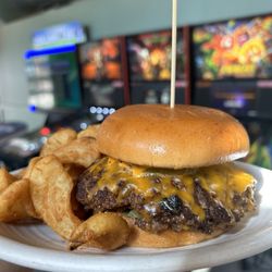 Larks Entertainment - Classic Burger with Some of the best fries I've ever had!