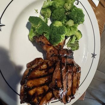 Saltgrass Steak House - Glazed pork chops with broccoli - Seafood Near Me - Stateline, Nevada Saltgrass Steak House - Glazed pork chops with broccoli - Seafood Near Me - Stateline, Nevada