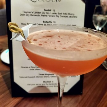 Zasu - The airplane cocktail with an origami plane garnish - New American Near Me - New Orleans, Louisiana