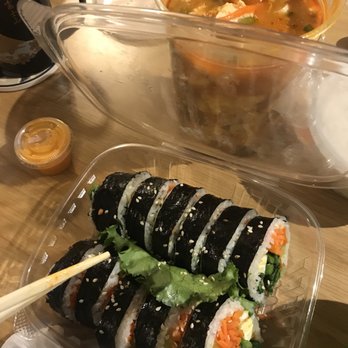 Bibim - Kimbap and soondubu in the background - Korean Near Me - Portland, Oregon Bibim - Kimbap and soondubu in the background - Korean Near Me - Portland, Oregon
