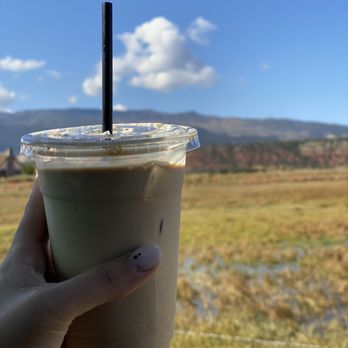 Dark Sky Coffee - Iced coffee breve with SF pumpkin spice and SF vanilla - Coffee & Tea Near Me - Torrey, Utah