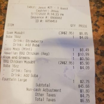 Hawaiian BBQ - Receipt of proof. All meals were NON Hawaiian authentic. Pics on site are deceiving. Cashier very nice and welcoming tho. Read my review. - Hawaiian Near Me - Yuma, Arizona Hawaiian BBQ - Receipt of proof. All meals were NON Hawaiian authentic. Pics on site are deceiving. Cashier very nice and welcoming tho. Read my review. - Hawaiian Near Me - Yuma, Arizona