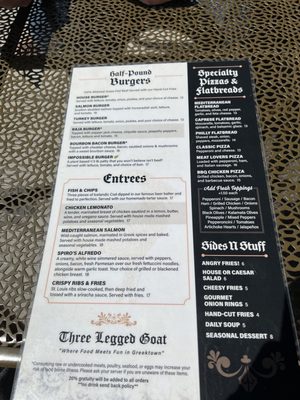 Menu photo 6 Three Legged Goat Detroit, MI